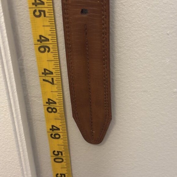 Allen Edmonds Mens Leather Dress Belt Brown 110/44 Made In USA With Polished Buc - Picture 8 of 8